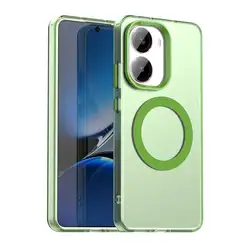 Translucent Candy Color Phone Case with Magnetic Wireless Charging Capability for Xiaomi Redmi Turbo 4 (Green)
