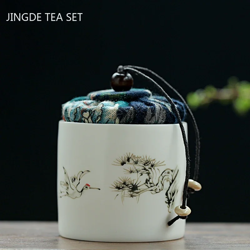 Creativity Ceramics Tea Caddy Tieguanyin Storage Tank Portable Travel Tea Box Sealed Coffee Powder Jar Spice Organizer tea tin box,tea canister