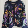 Gagaok Sweater Cardigan Women Autumn Retro Korean Fashion Thick Metal Buckle Embroidery Knitted Jacket Gentle Vintage Clothes