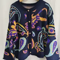 Gagaok Sweater Cardigan Women Autumn Retro Korean Fashion Thick Metal Buckle Embroidery Knitted Jacket Gentle Vintage Clothes