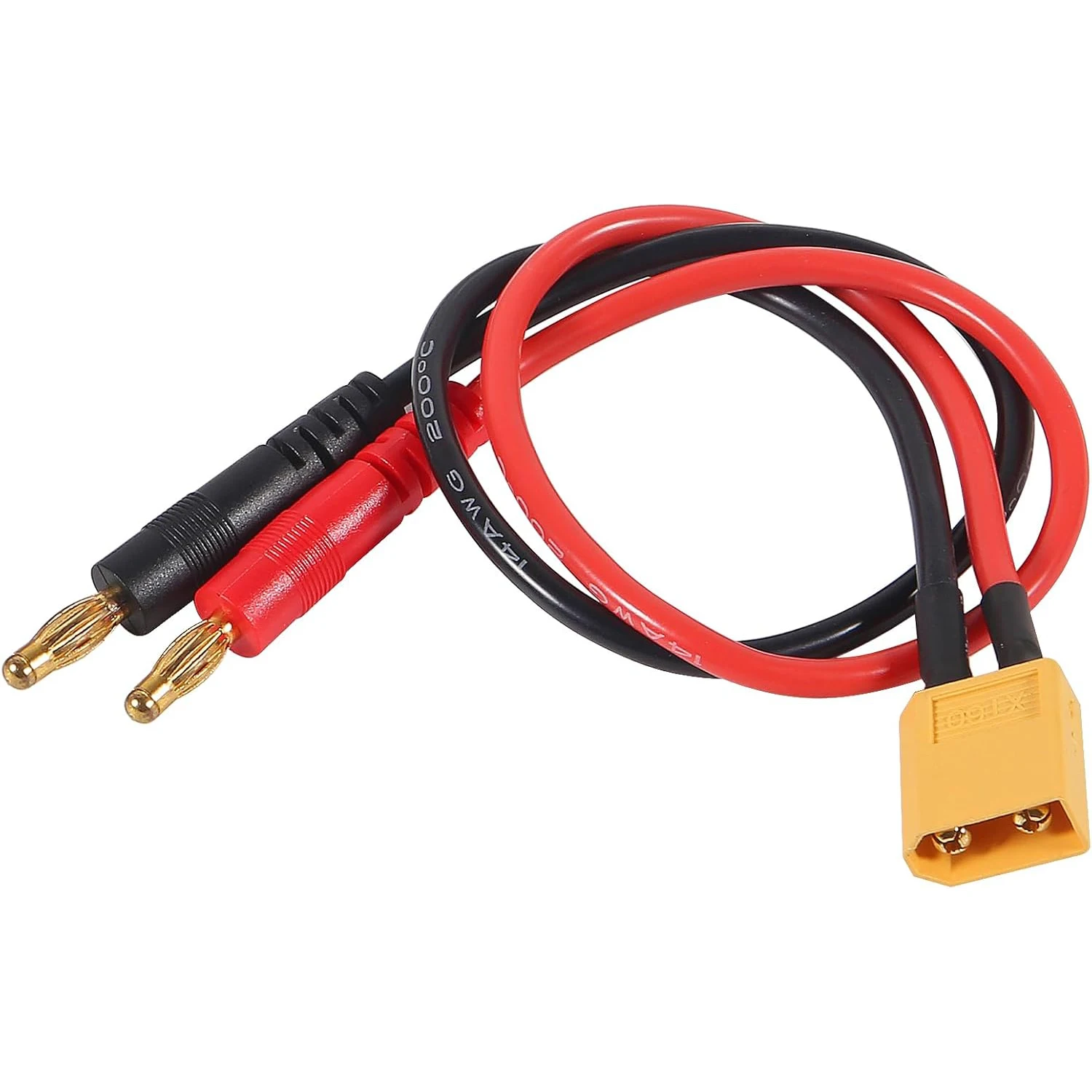 Câble adaptateur XT60 vers fiche banane 4mm 12AWG 30cm pour chargeur RC