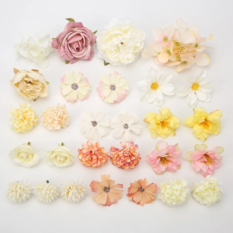 1Bag Rose Artificial Flowers Mixed Fake Flower Garden Wedding Decoration Party Home Room Decor Craft DIY Wreath Gift Accessories