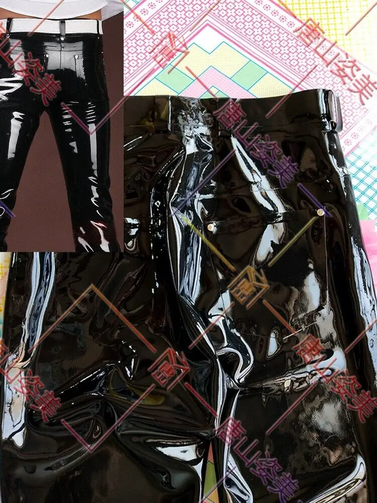 Latex Jeans Rubber Gummi Man Pants Trousers Jeans with pockets customized