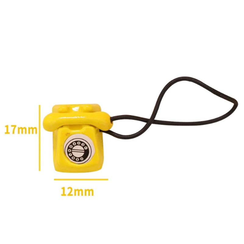 1Pc Dollhouse Mini Retro Telephone 1:12 Dollhouse Miniature Simulation Mini Phone Retro Telephone Model Home Furniture Decor 6