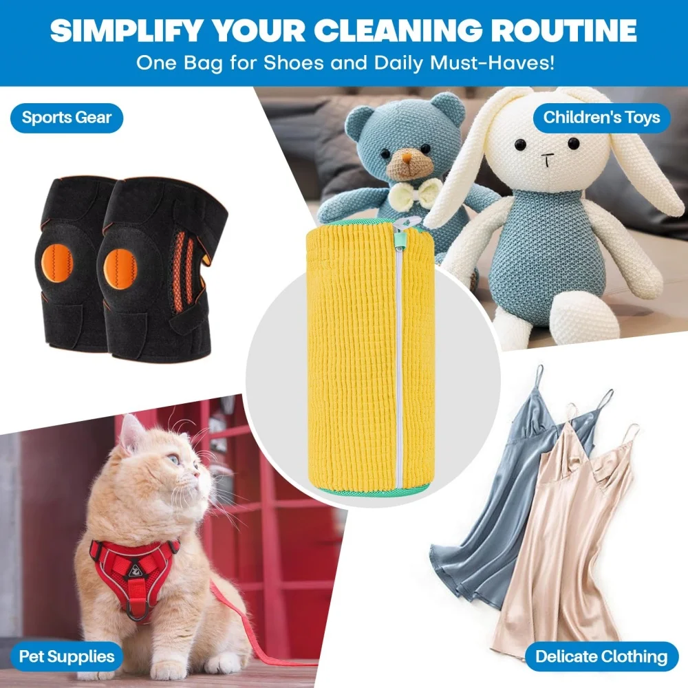 Reusable Shoe Cleaning Bags for Washer and Dryer Shoe Washer Laundry Bags Stain Cleaning Kit for Sneakers Tennis Shoes 6