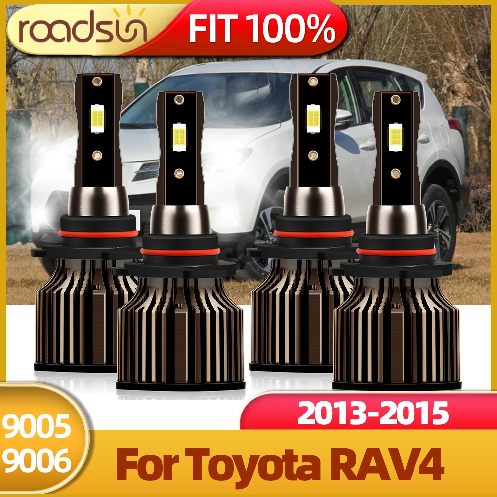 

4X Car Light HB3 HB4 9005 9006 LED Headlight 20000Lm 100W CSP Chip 6500K Hight Low Beam Bulbs Kit For Toyota RAV4 2013-2015