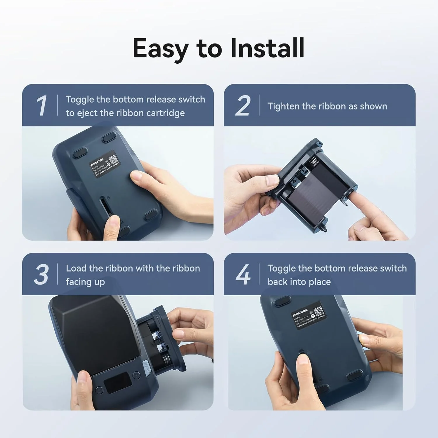 300DPI Niimbot M2 Portable Thermal Transfer Label Printer & Ribbon Sticker Label Maker for Office Clothes Power Cable Long Life