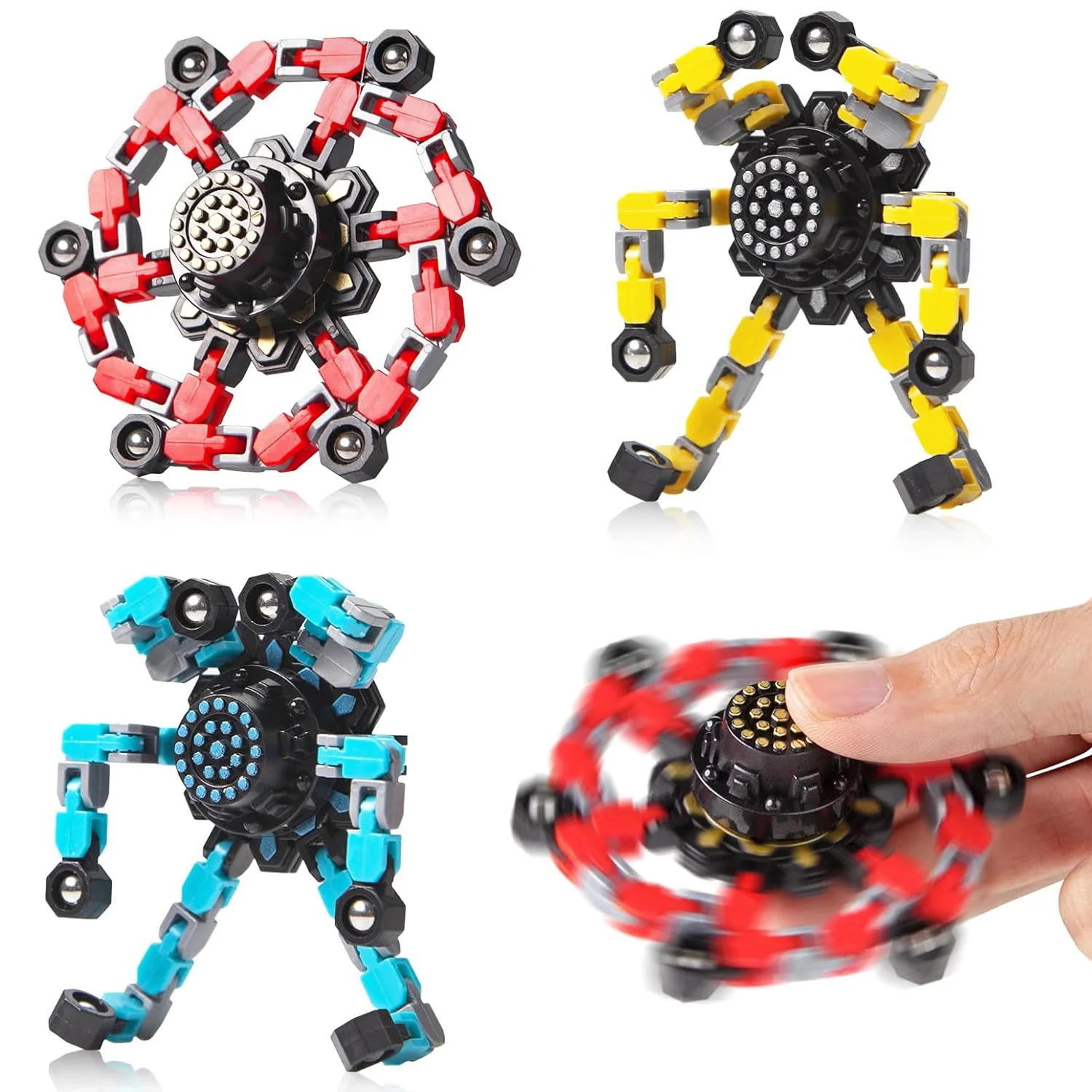 Fidget Spinners, transformeerbaar speelgoed voor kinderen en volwassenen, stressverlichtend sensorisch speelgoed voor jongens en meisjes, vingergyro decompressiespeelgoed_voghion.com
