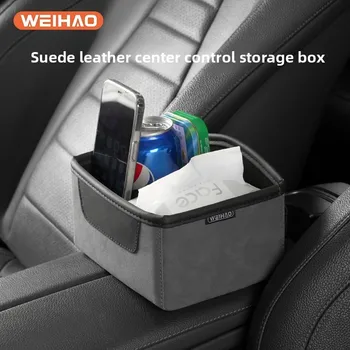 Scatola portaoggetti multifunzionale per organizer per console centrale auto con portabicchieri e dispenser per fazzoletti per interni auto
