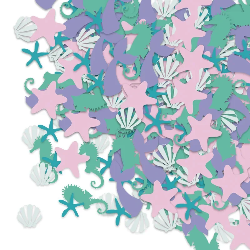 

Mermaid Theme Colorful Confetti Under The Sea Kids Happy Little Mermaid Birthday Party Decors Mermaid Starfish Shell Confetti