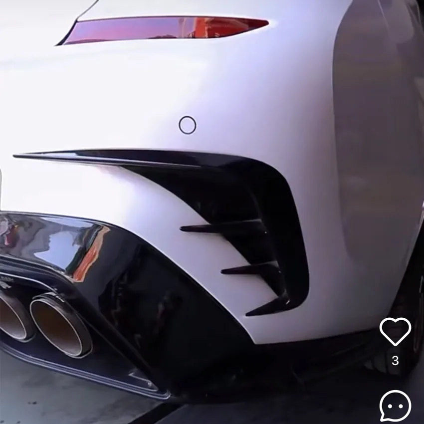 BMW 3 시리즈 G20 G28 2019-2022 M-스포츠 차량용 리어 범퍼 안개등 하단 그릴 프레임 사이드 스포일러 바디 키트 트림 글로스 블랙