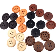 

50pcs Round Wooden Button 4 Holes DIY Apparel Sewing Decorative for Clothing Handmade Home Scrapbooking Decoration Accessories
