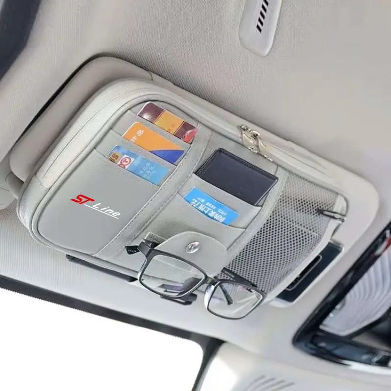 Car Sunvisor Storage Porta Biglietti Da Visita Clip Per Occhiali Per Ford St-Line Focus23 Mondeo Ecosport Kuga Mk34 Fiesta Accessori