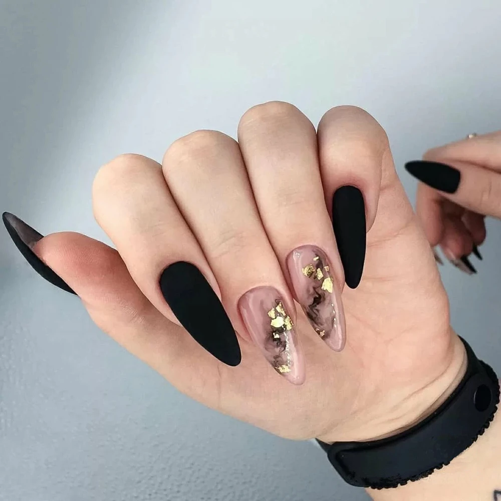 100Pcs/Box Long Stiletto Black White Red Nails Artificial Matte Fake Nail  Art Tips Reusable Full Cover Nails DIY Salon Manicure|False Nails| -  AliExpress