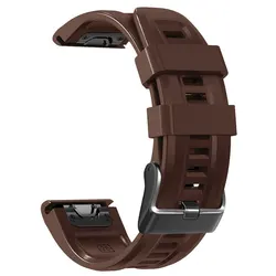 Silicone Smartwatch Wristband Bracelet - Premium Watch Strap, 22mm/26mm for Fenix 5 6 7 (Deep brown)