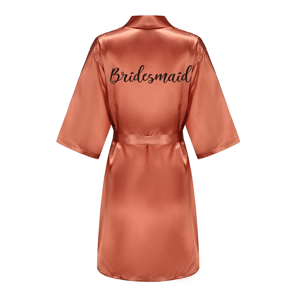 Bride Robes Caramel Bathrobe Satin Robe Women Getting Married Bride Hen Party Sisters Sqaud Mother Wedding Bridesmaid