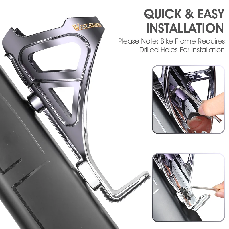 WEST BIKING MTB Bicycle Bottle Cage Road Bike Water Bottle Holder Lightweight Cycling Bike Bottle Mount Rack Bicycle Accessories