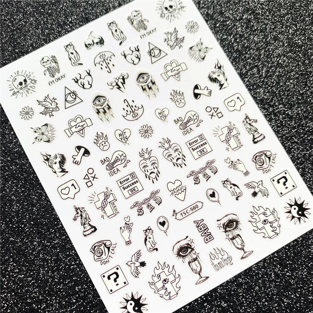 TSC series TSC-550 3D cartoon Cowboy girl Nail art Nail sticker decoration tool Sliders For Decals