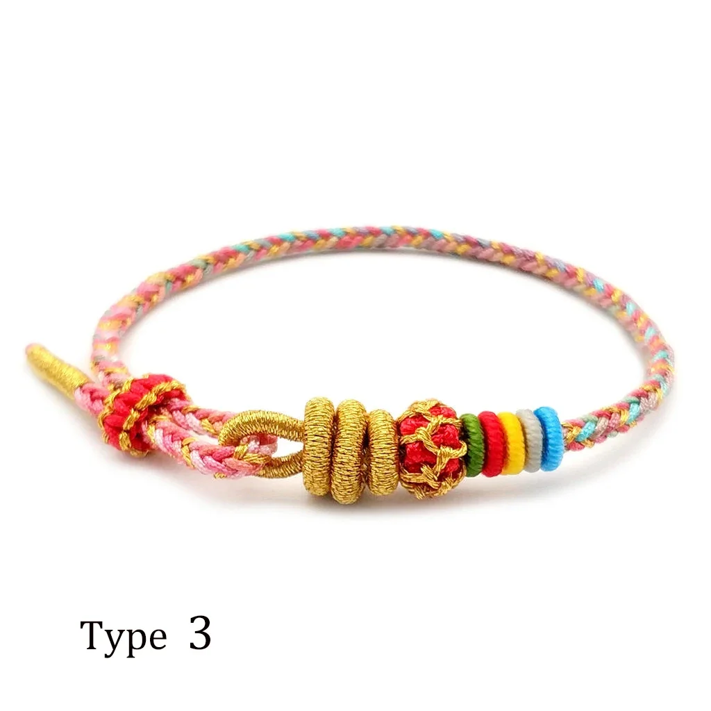 Fashion Exquisite Hand-knitted Multicolor Bracelets Cotton Thread Simple Romantic Dragon-Tie Bracelet Rope Accessories