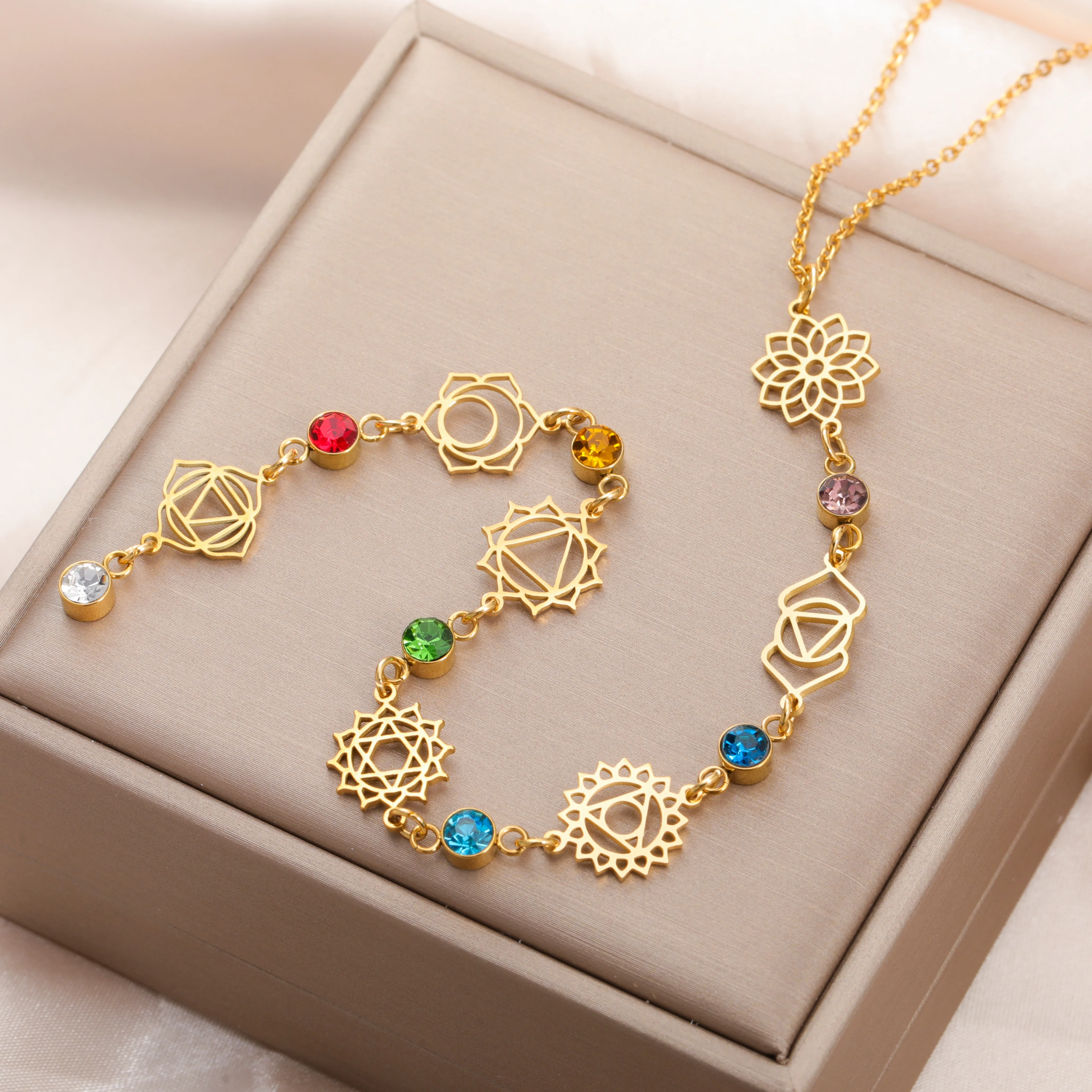 7 Chakra Pendant Choker Necklace 6