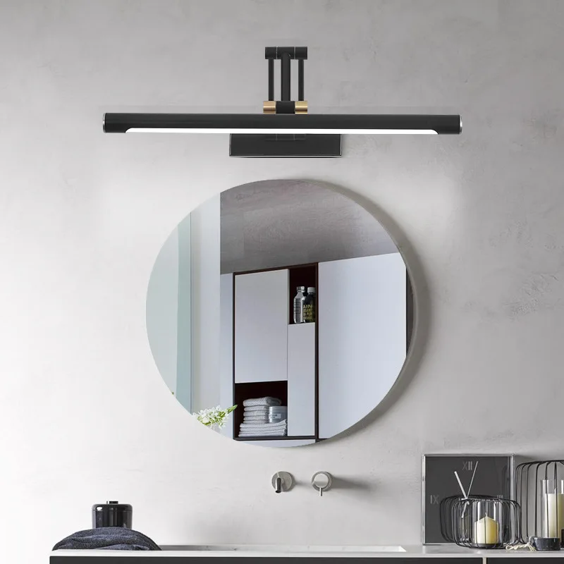 Mirror Front Light Bathroom Mirrors Cabinet Foldable Telescopic Adjustable Washbasin Shower Closet Strip Led Makeup Fill Light