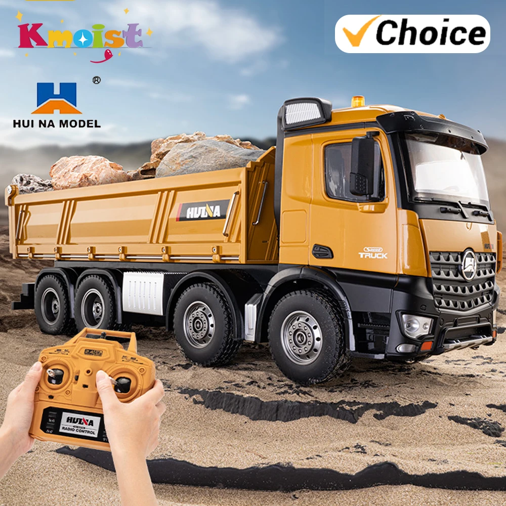 HUINA 1536 2.4G 1/14 15CH RC 메탈 덤프트럭 장난감 다이캐스트 무선 조종 건설 RC 트럭 남자아이 어린이 장난감 크리스마스 선물