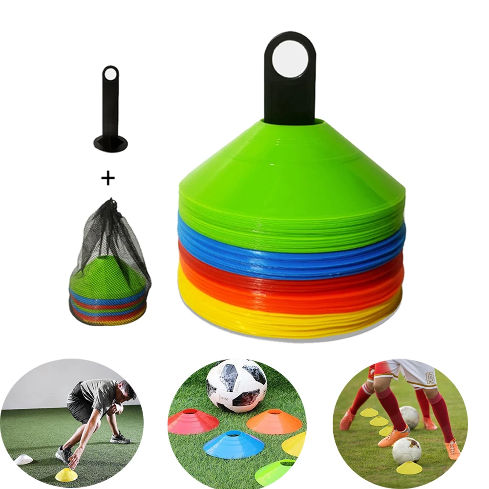 10pcs Cone Set Football Training Equipment for Kid Pro Disc Cones Agility Exercise Obstacles Avoiding Sport Training Accessories