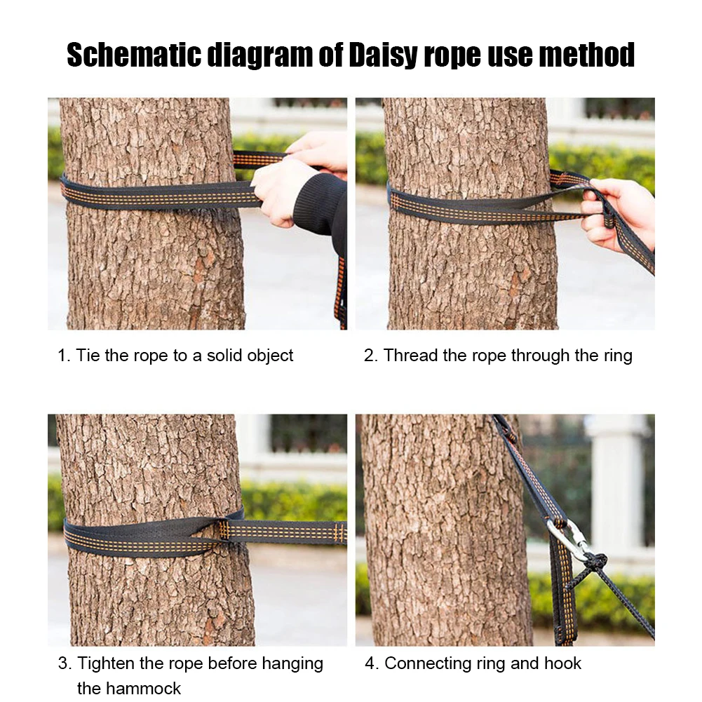 3m Wear Resistant Outdoor Hiking Hammock Rope High Strength Tree Hanging Straps 5