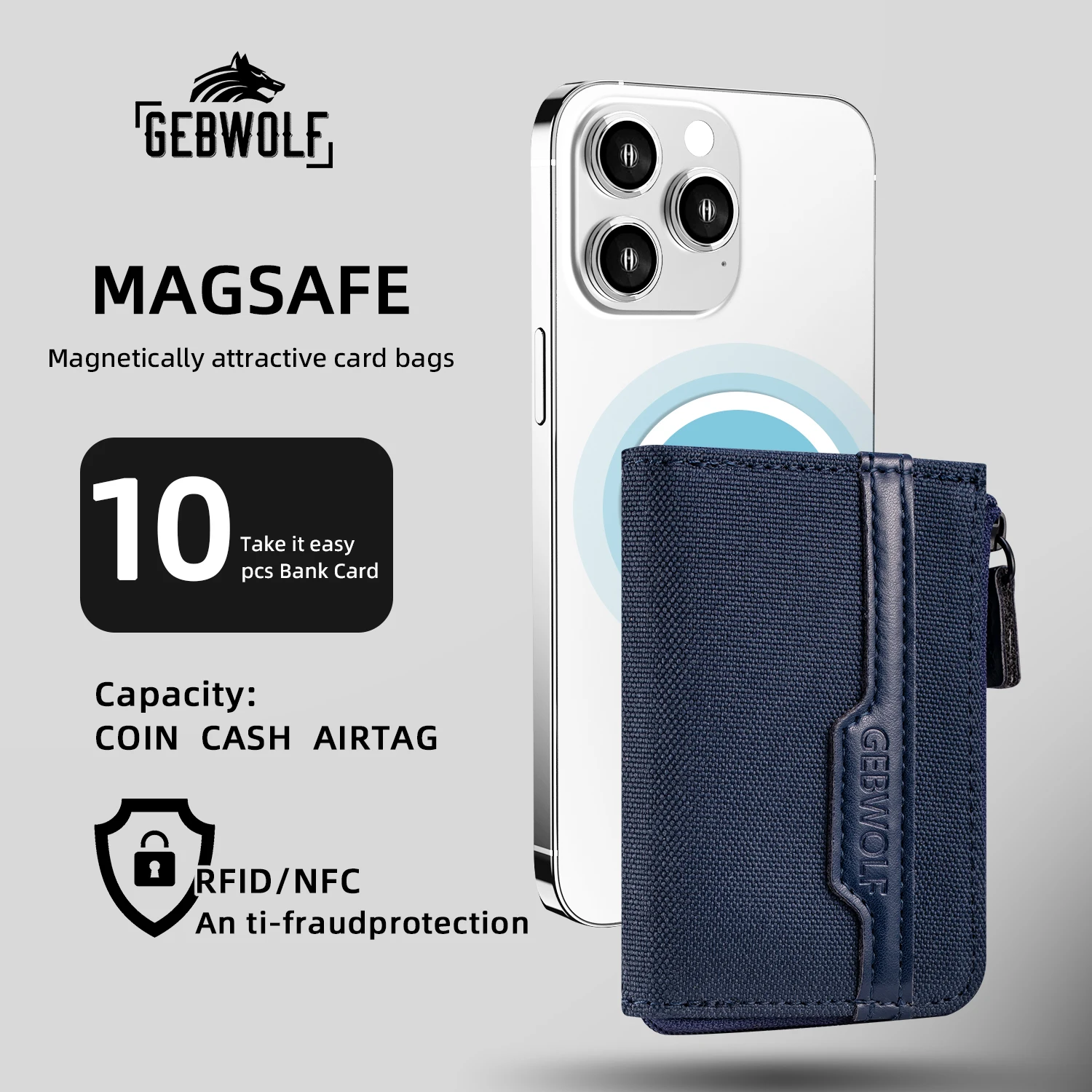 Enhanced Magnetic RFID-Blocking Phone Wallet and Card Holder