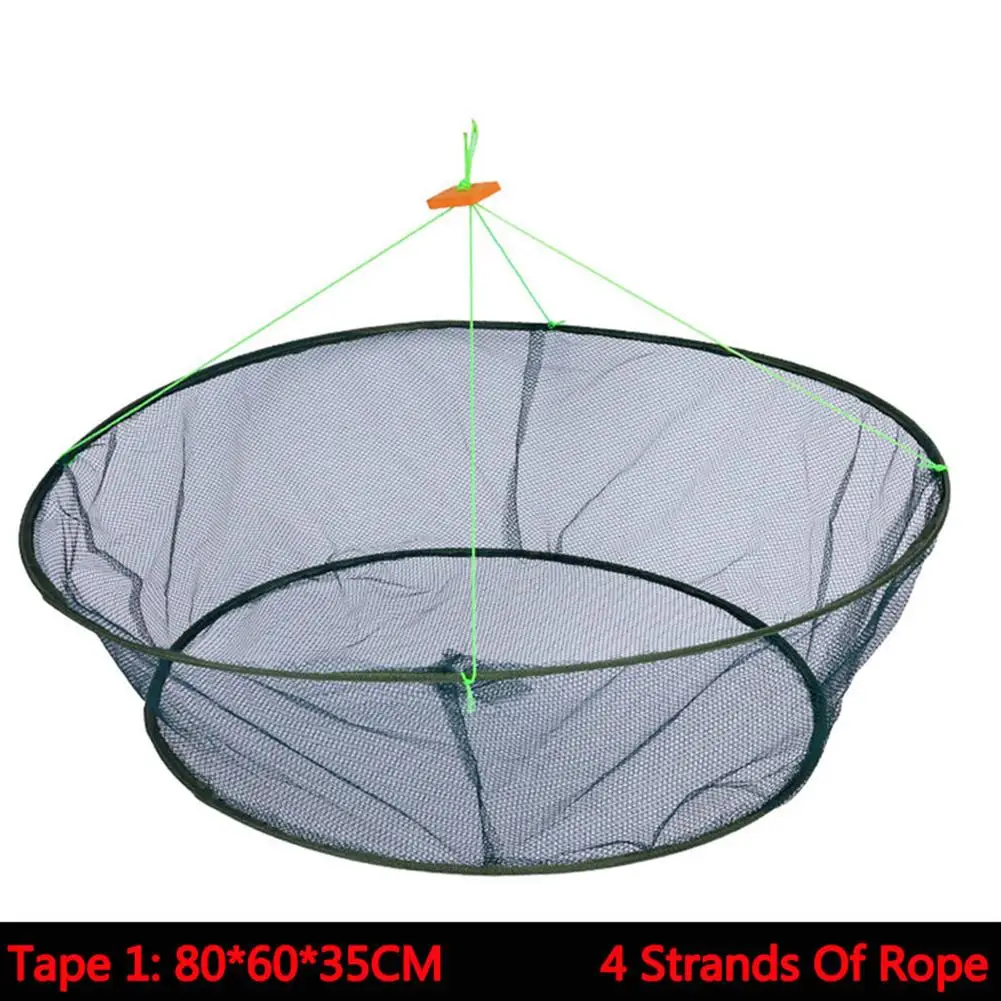 Portable Foldable Fishing Net Hand Net With Fishing Rope Handle