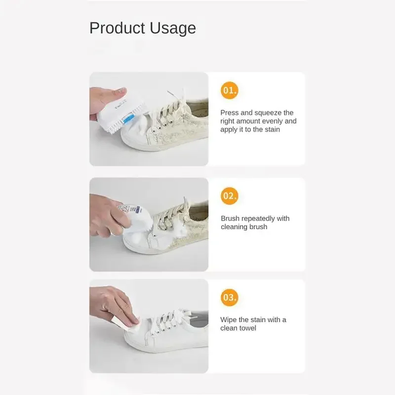 Cleaning Cream With Sponge Multipurpose Cleaning And Stain Removal Cream White Sneake Shoes Free Wash No Yellowing