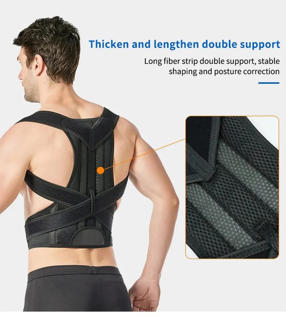 3XL 4XL Magnetic Slouching Corrective Shoulder Orthopedic Spine Pain Relief Back Brace Support Scoliosis Posture Corrector Belt