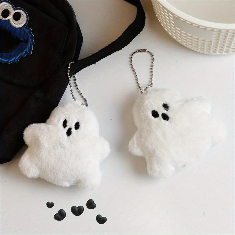 3pcs Cute Stuffed White Ghost Keychain - Fun Schoolbag Ornament for Teens and Adults & Accessories 2