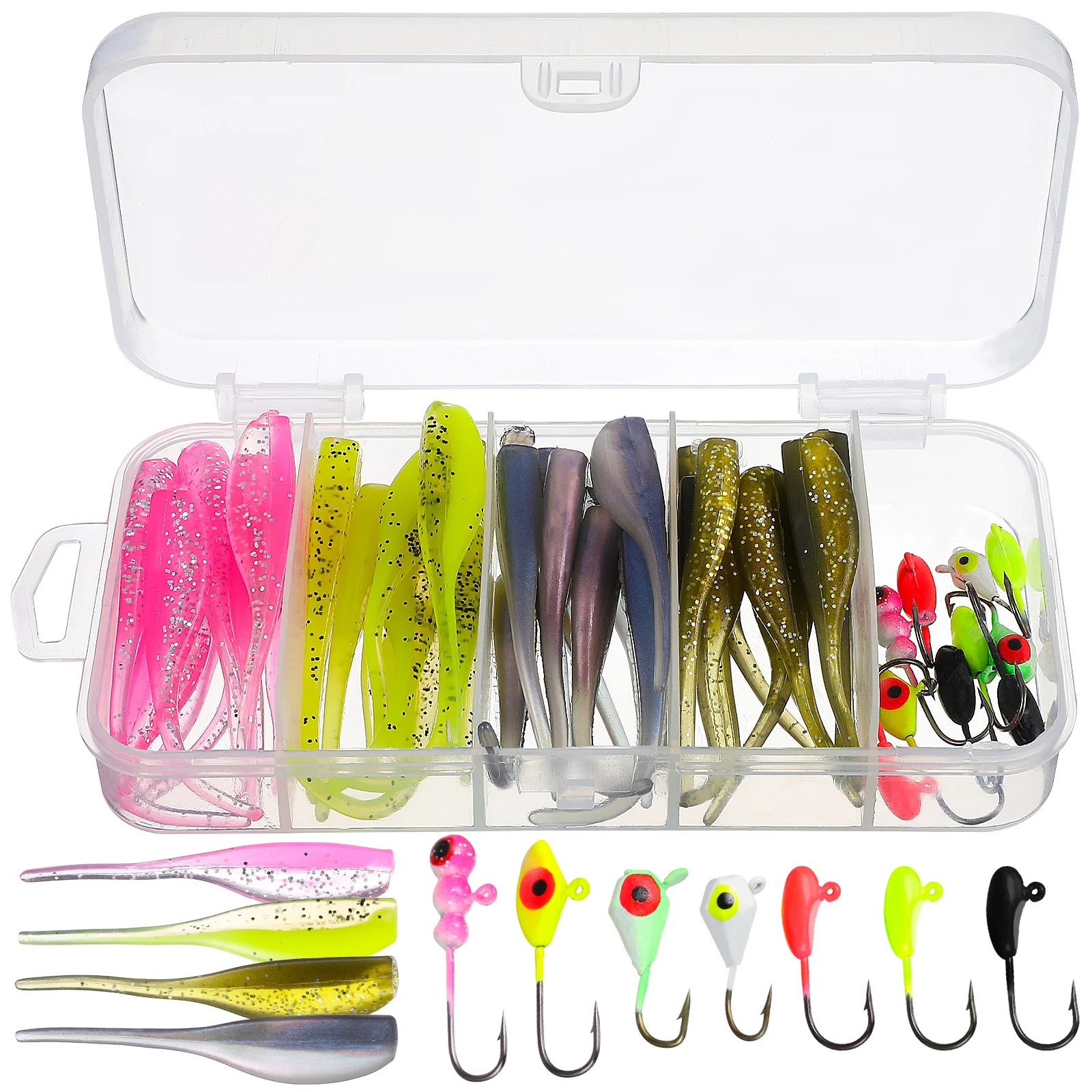 

40 Pcs Soft Bait Fish Baits Fishing Lures for Freshwater Accessories Gear Suite