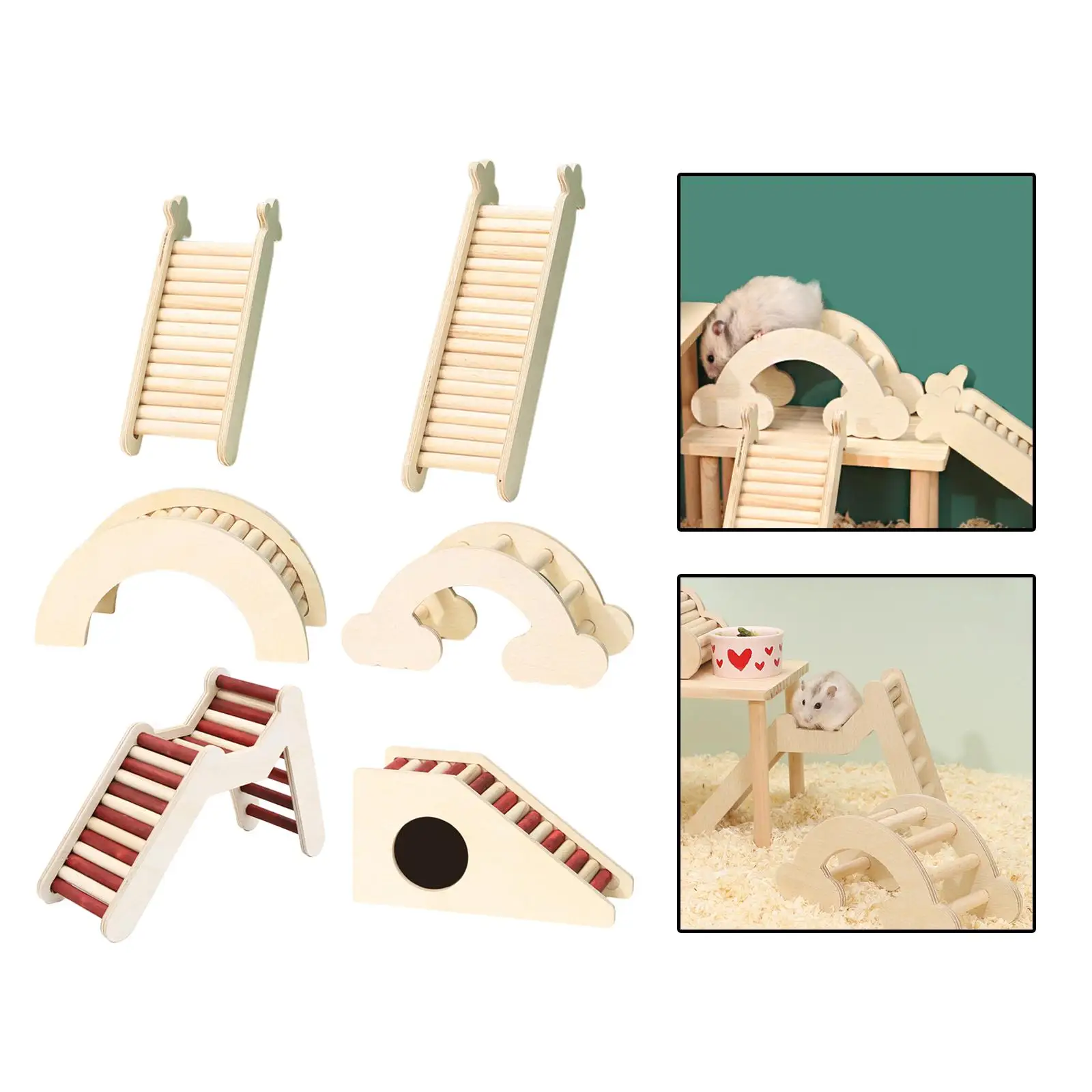 Hamster Climbing Toy Wooden Bridge Ladder for Hamsters Gerbils Mice and Small Animals