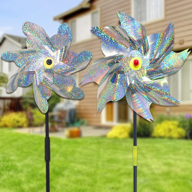1-10Db Szélmalom Madárriasztó Kültéri Kerti Madárcsökkentő Szikrázó Pinwheels Diy Szél Fonó Gyerekek Játék A Gyep Udvari Dekorációhoz - Image 2