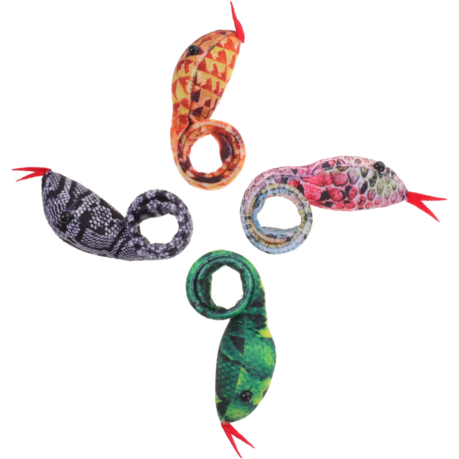 

4 Pcs Bulk Snake Ring Baby Childrens Toys Party Favors Cloth Animal Slap Bracelets