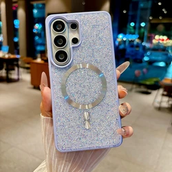 Luxury Bling Rhinestone Magnetic Shockproof Phone Case Cover - Galaxy S26 (Lavender)