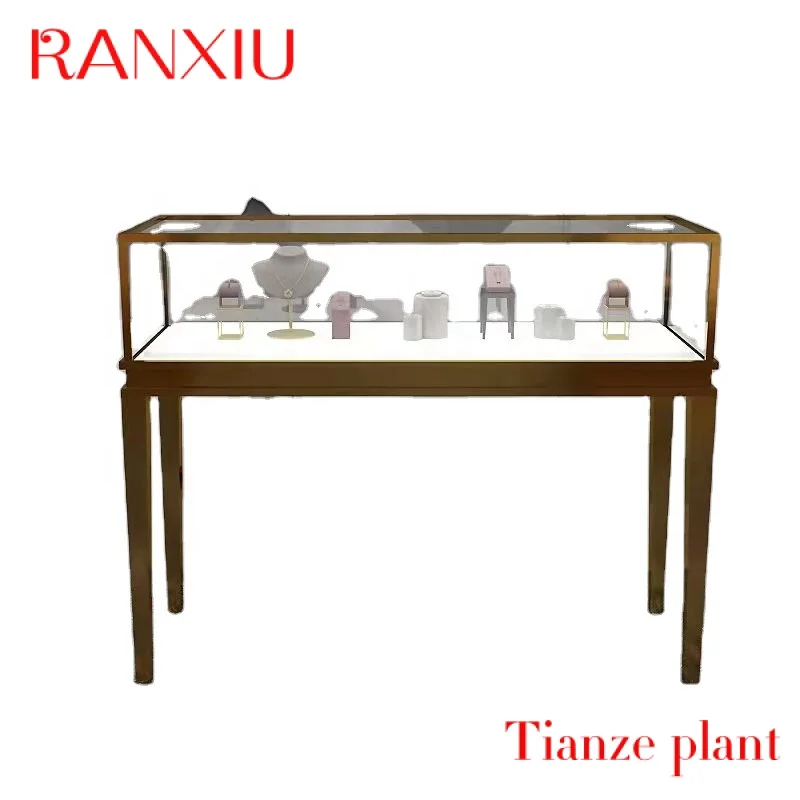 CustomStainless Steel Jewelry Store Display Counter Glass Display Cabinet  Luxury Jewelry Showcase for Retail Shop