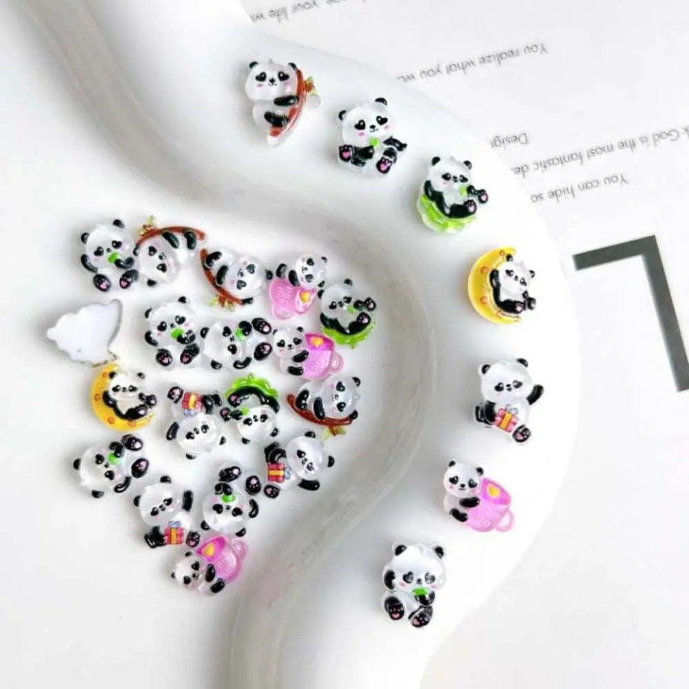 10 Pz/Set Ciondoli Per Unghie Fai Da Te Decorazioni Per Unghie Panda Accessori Per Manicure Panda Per Cartoni Animati Accessori Per Unghie Panda Forni