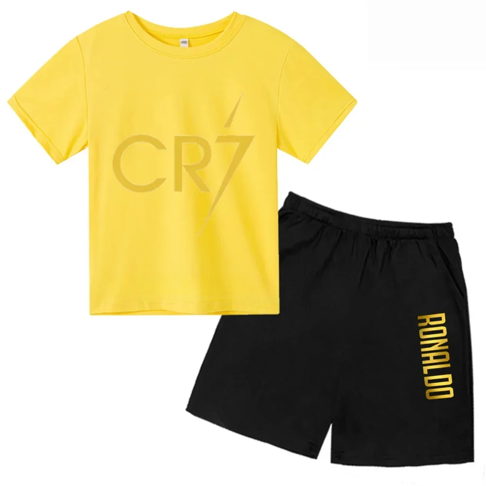 3D kids T-shirt Summer CR7 Star Print Top/Shorts  Boys/Girls Preschool 3-13Y Birthday Gift Sunshine Casual Round Neck Sports Set 3