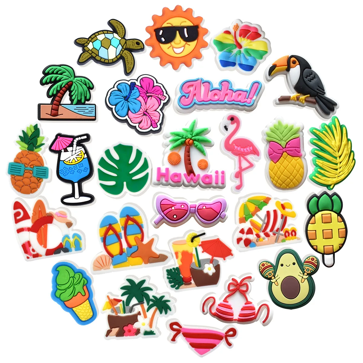 New 1Pcs Summer Bikini Tree Flowers Shoes Charms for Crocs DIY Clogs Kids Pin Decoration Jeans Shoe Accessories X-mas Wholesale
