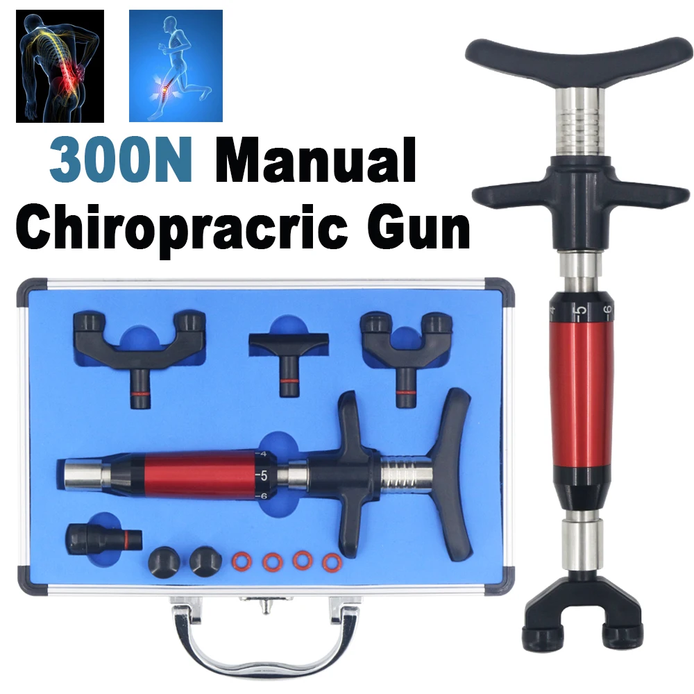 

Portable Chiropractic Corrector Adjusting Manual Massage Gun Therapy Spine Correction Home Use Massager 6 Levels Replaceable