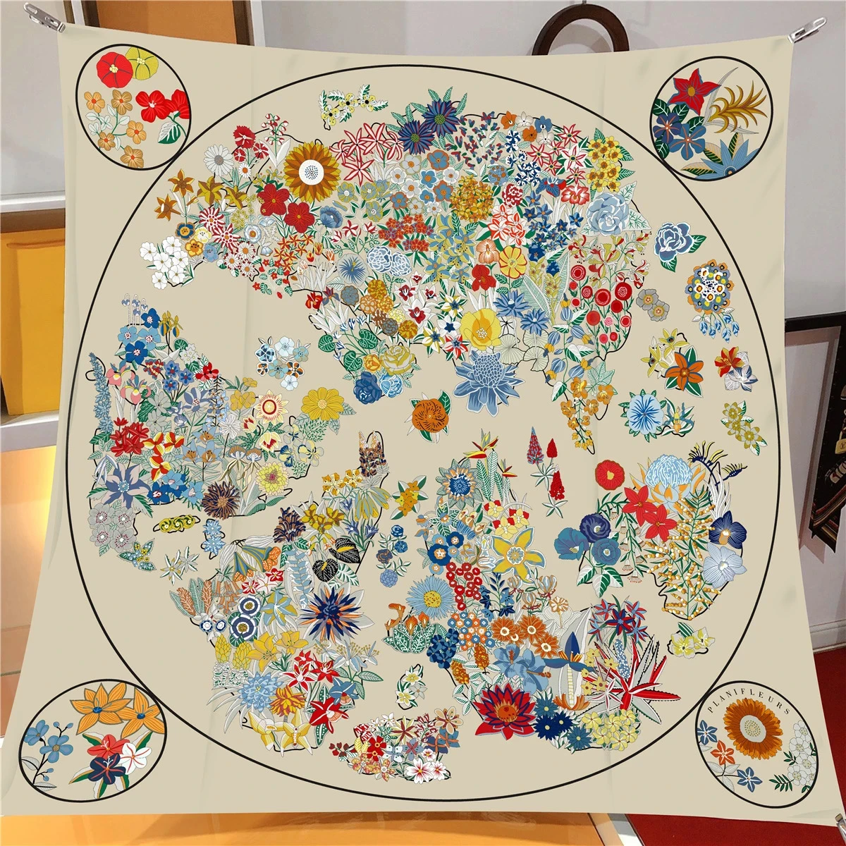 90*90CM Brand Silk Scarves Colour Horse 100% Twill Silk Scarf Women Shawls Luxury Design Hijab Scarf Fashion Square Scarves 3