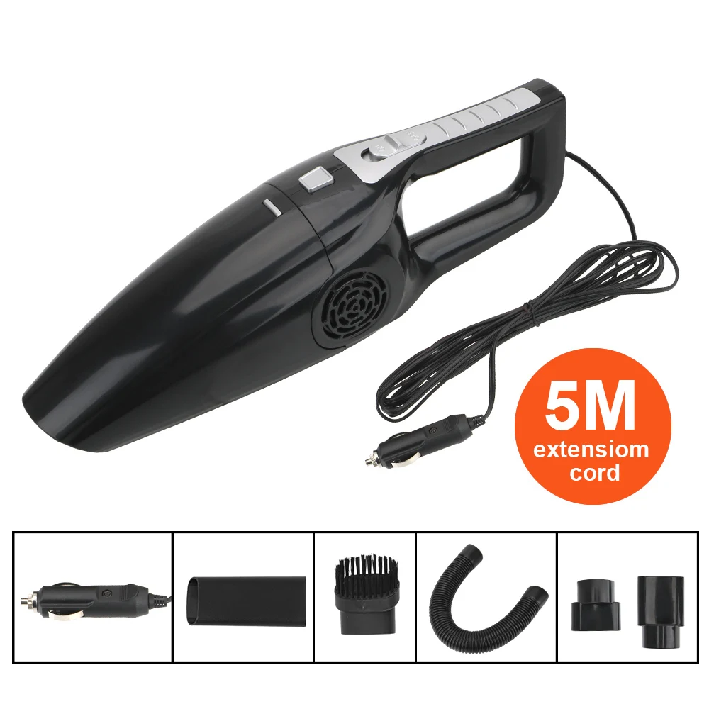Aspirapolvere Auto Senza Filo 120W - 6000Pa, Ricaricabile USB, Con LED E Accessori, Nero - Foto 11
