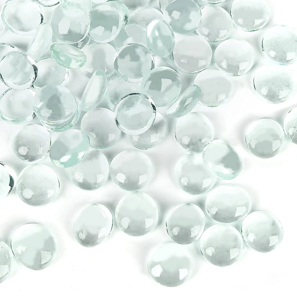 Flat Glass Marbles 1Lb, 100PCS Fill 0.3L Vol. Premium Blue Mixed Color Flat  Gems Fish Tank Rocks Vase Filler Beads Table Scatter - AliExpress