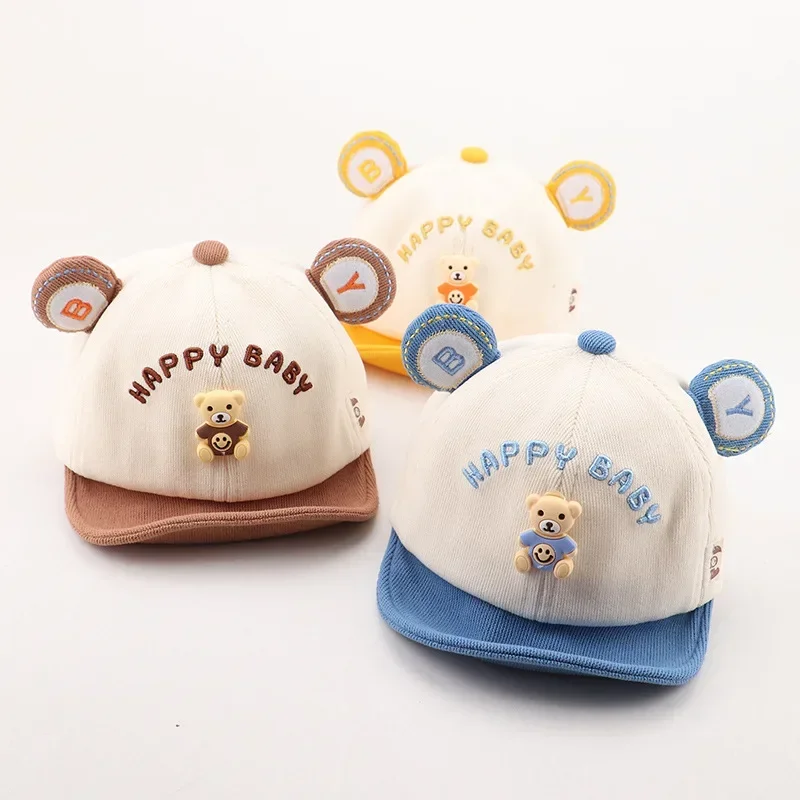 

Cartoon Ear Baby Baseball Cap Cute Bear Kid Outdoor Sun Visors Cotton Toddler Peaked Hat Children Bonnet Toddler Casquette 6-18M