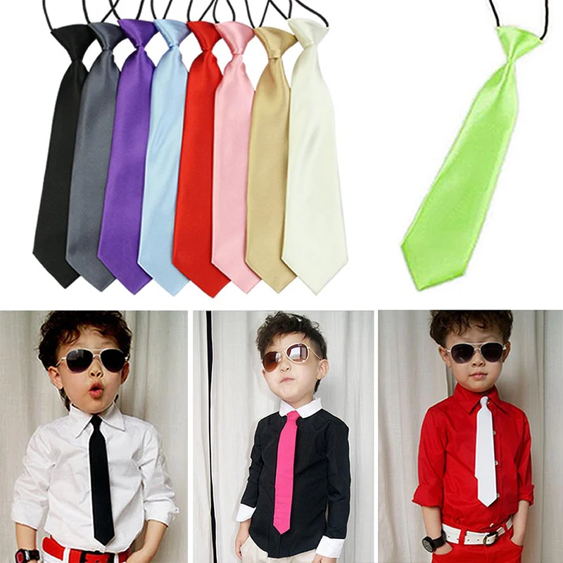 Neck Tie woven necktie For Girls Boys Kid School Children Wedding Party Adjustable Pre-tied