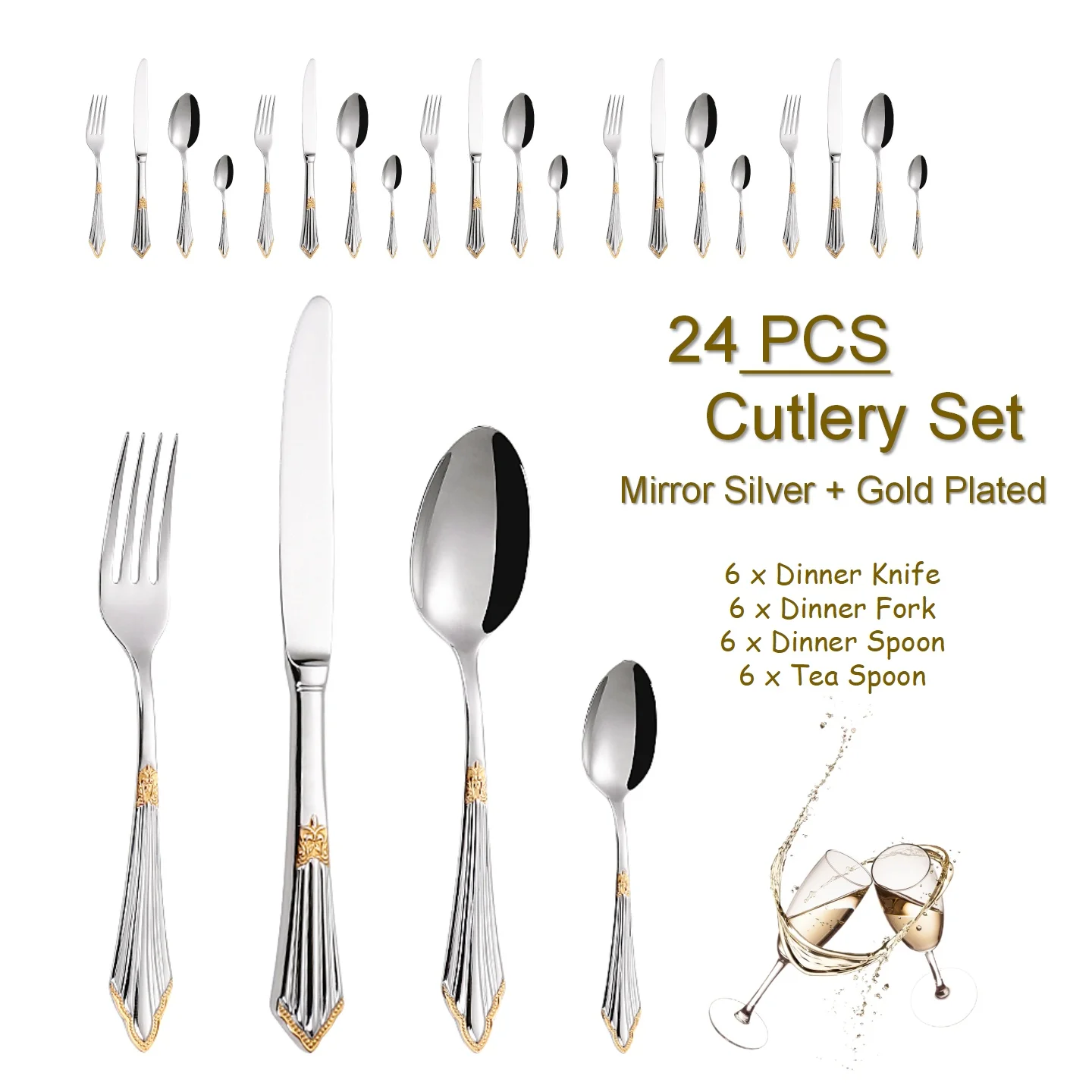 24PCS - Gold Plated