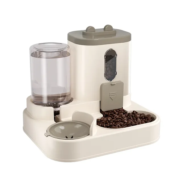 Automatic Dog Cat Feeder and Water Dispenser Gravity Food Feeder and Waterer Set with Pet Food Bowl Universal Pet Products 6